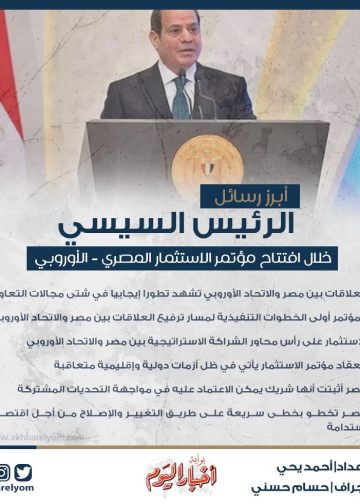 الرئيس السيسي خلال افتتاح مؤتمر الاستثمار المصري